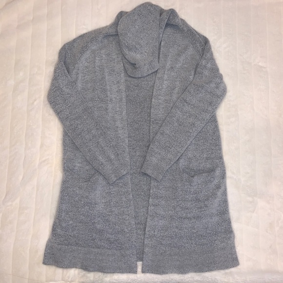 Sweaters - Gray Hooded Cardigan